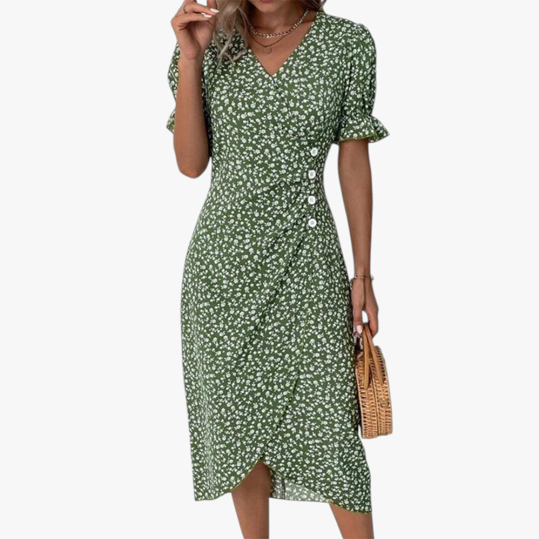 Women’s Floral Wrap Summer Dress | Midi