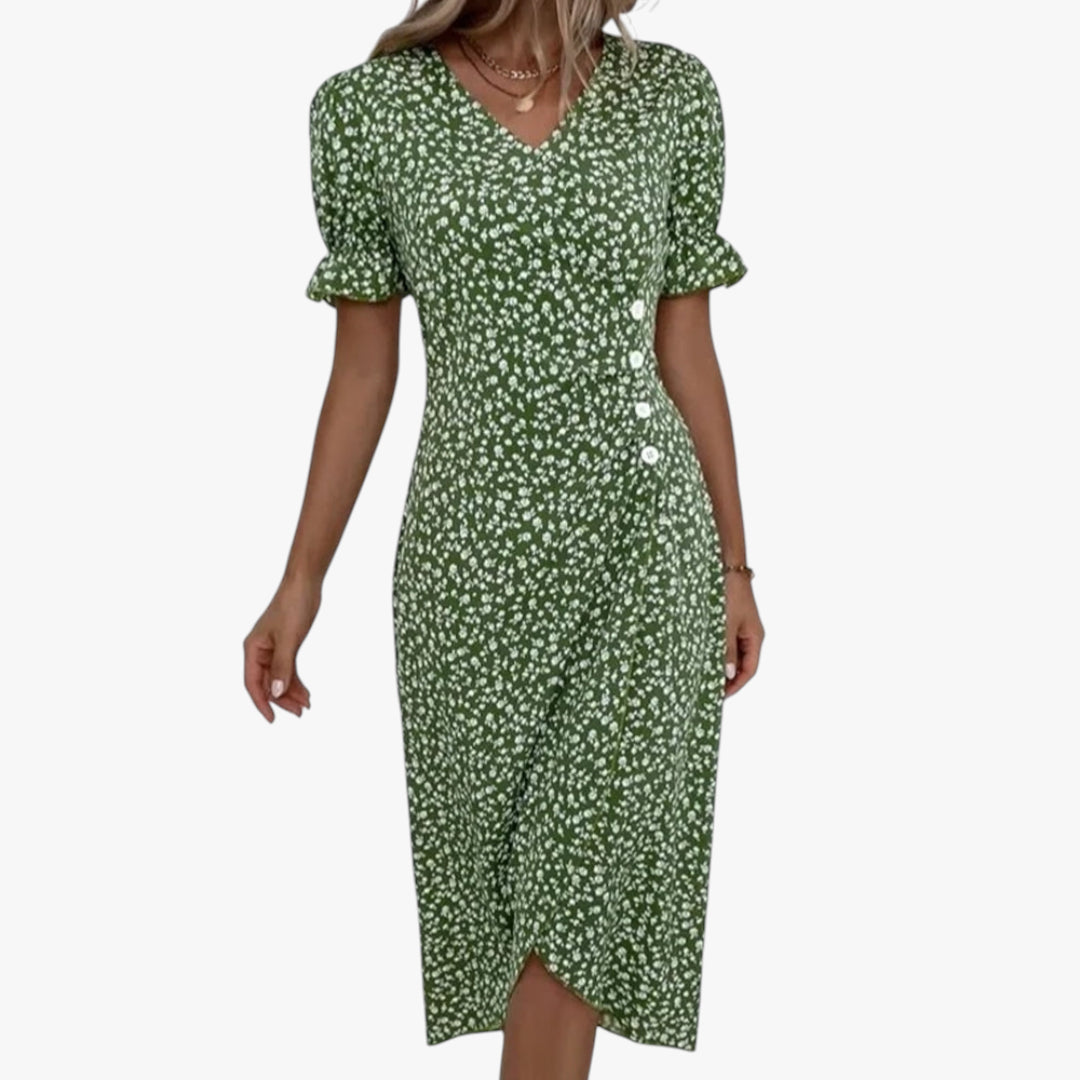 Women’s Floral Wrap Summer Dress | Midi