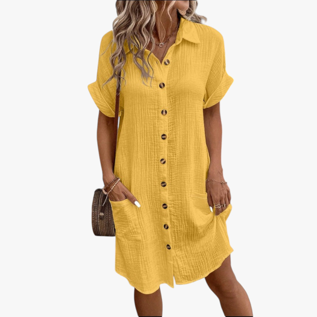 Women’s Comfortable Summer Shirt Dress | Midi