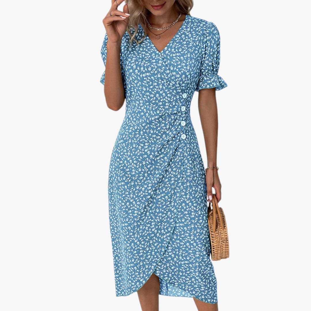 Women’s Floral Wrap Summer Dress | Midi
