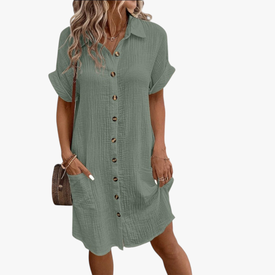 Women’s Comfortable Summer Shirt Dress | Midi