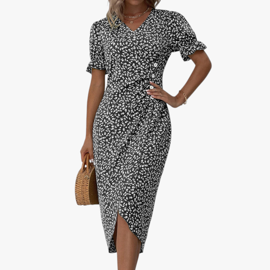 Women’s Floral Wrap Summer Dress | Midi