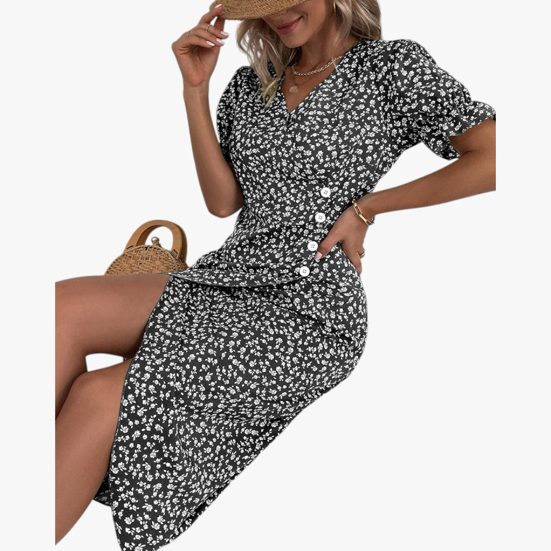 Women’s Floral Wrap Summer Dress | Midi